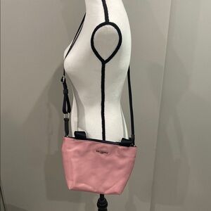 Karl Lagerfeld Blush Pink Crossbody Bag with Black Strap